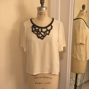 Plenty by Tracy Reese Embellished Crepe Top M